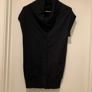 Theory Merino Wool Black Mock Neck Sweater Top